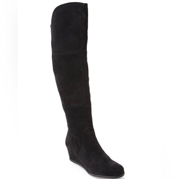 FRANCO Sarto abela- grayish-Black suede over-the-knee boots - Picture 1 of 5